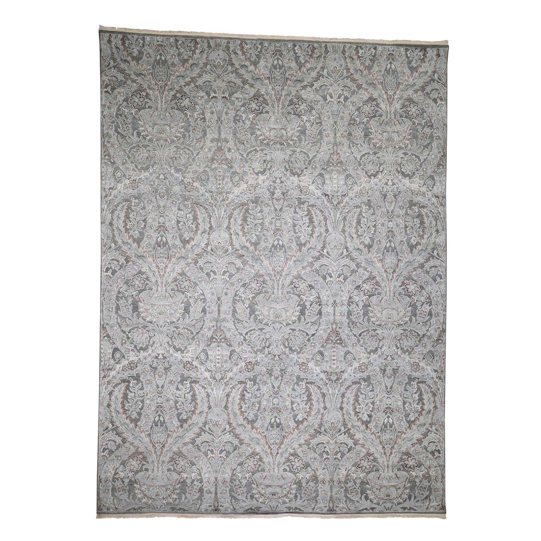Transitional Wool Hand-Knotted Area Rug 9'0